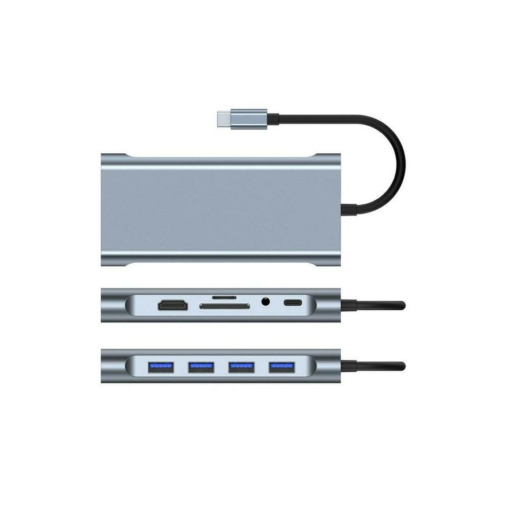11 in 1 USBC Hub Docking Station TypeC Adapter with USB3.0 USB2.0 PD