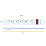 b86f9 PrimeCables Cab LTS 6H Home Decoration 6 Outlet Power Strip with Safe Lock 3Ft 14AWG Cord ETL Certificated PrimeCables 