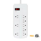100be PrimeCables Cab LTS L08 Surge Protector Power Strip 8 Outlet Surge Protector Power Strip with 3 28ft Cord 125V 15A 1875