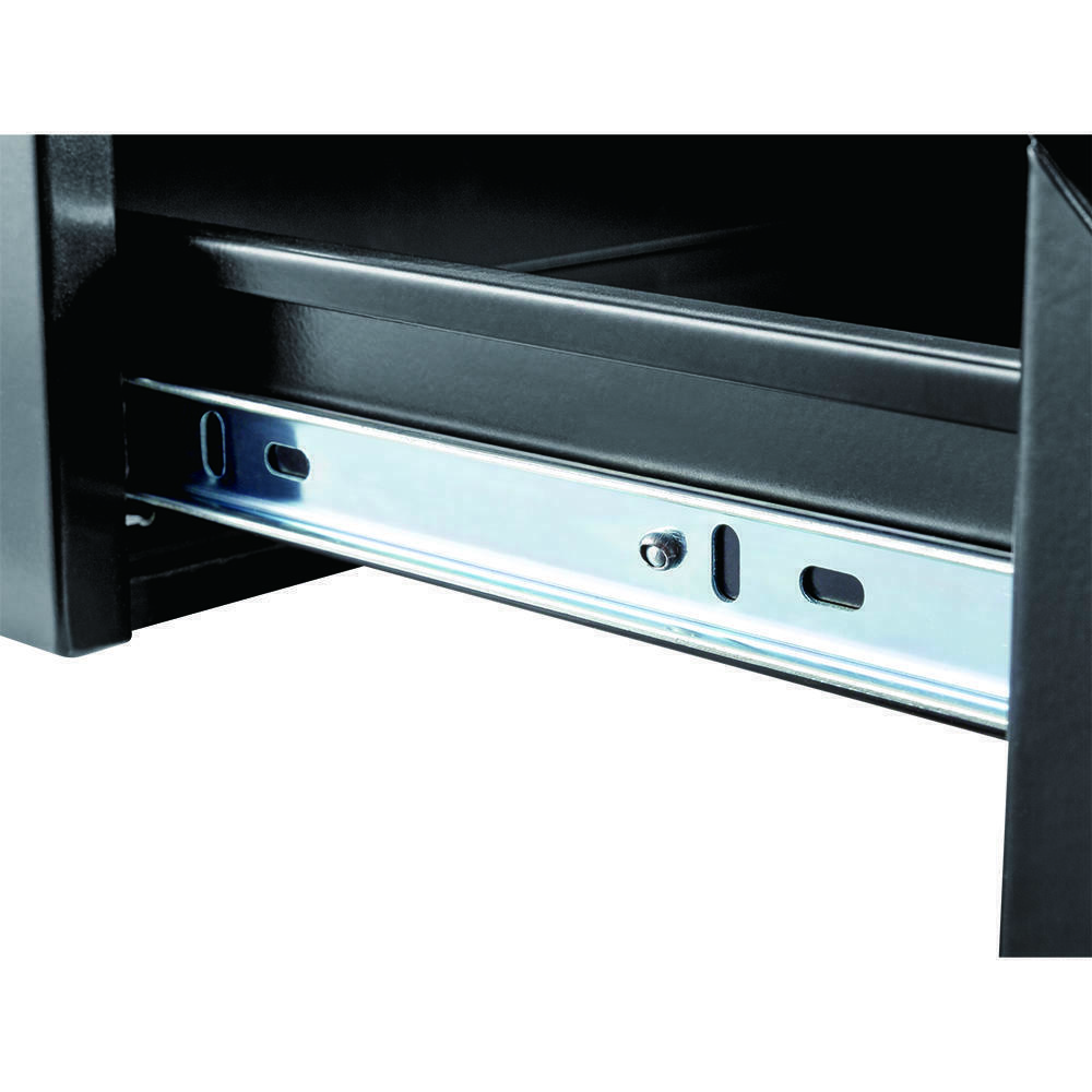 Lockable Office Mounted Sliding Under Desk PullOut Drawer, Black, 17.7
