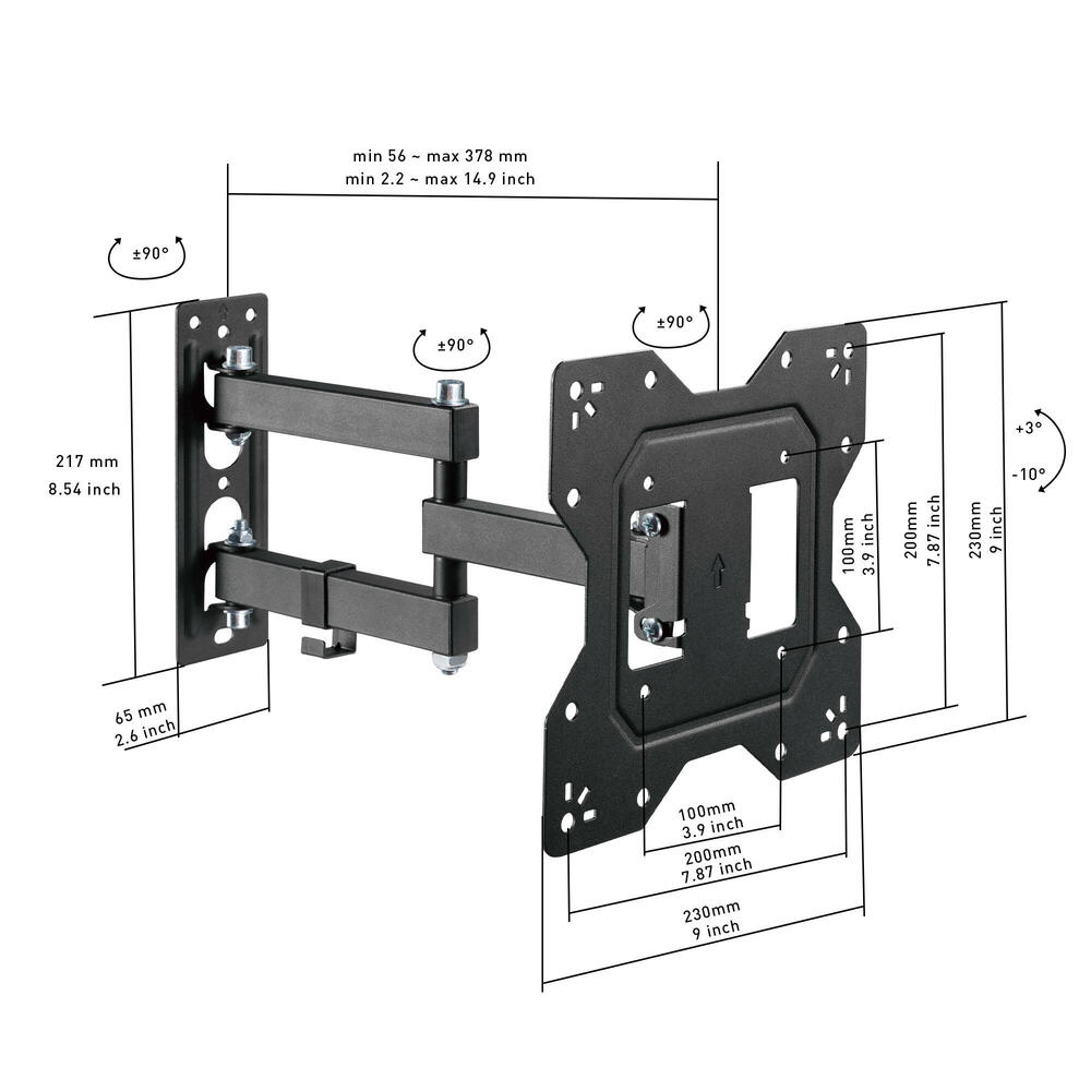 Full Motion TV Wall Mount for 23"43" TV Screens