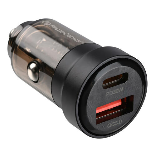 TypeC Car Charger USBA 18W + USBC 30W Super Fast Charging Adapter
