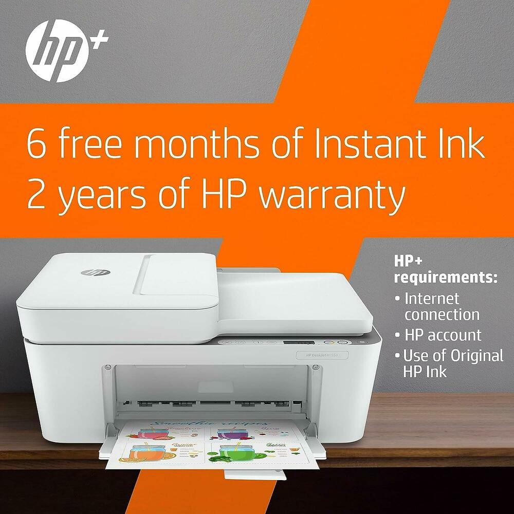 HP DeskJet 4155e Wireless AllInOne Color Inkjet Printer with Bonus 6