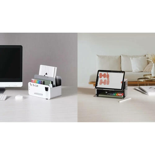 Table. File Rack Single Monopriceยฎ 3-in-1 Steel Tablet File Stand, Desk File Organizer ...
