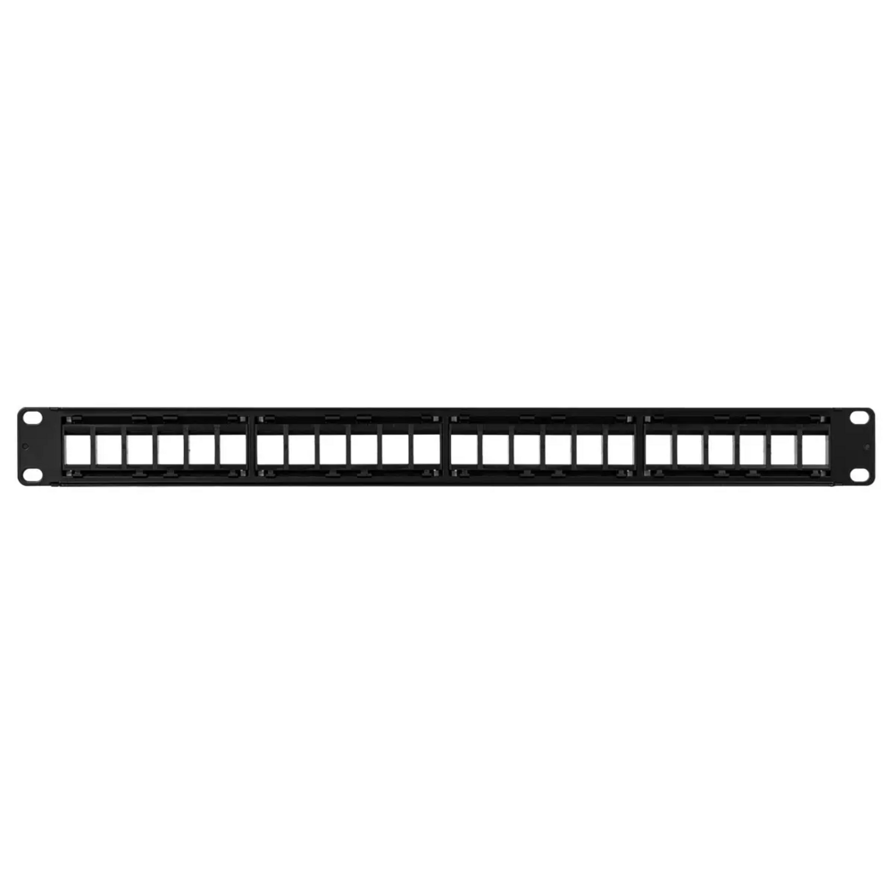 Monoprice Pannello Jack Keystone 24 Porte – 1U, Colore Nero, Per Rack 19'' - Configurazione Personalizzata