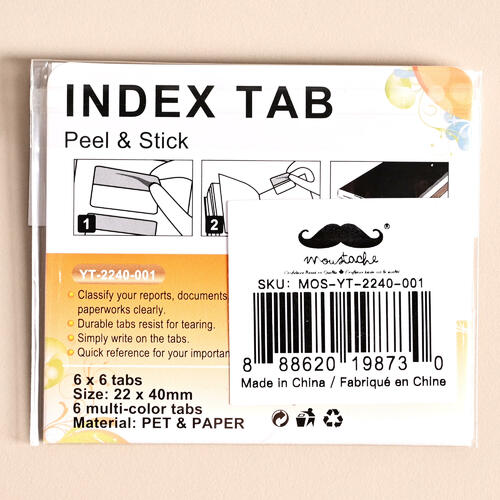6 Multi-Color Tabs Writable Labels for Bookmarks, Classify Files, 36 ...