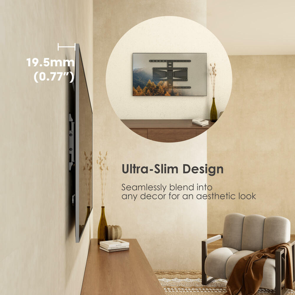 Ultra Slim TV Wall Mount for 43"-90" TVs - PrimeCables