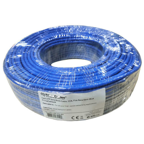 Cat6 Bulk Cable, UTP 23AWG Solid CCA Cable, 250ft, Blue ONLY FOR BUSINESS CLIENTS