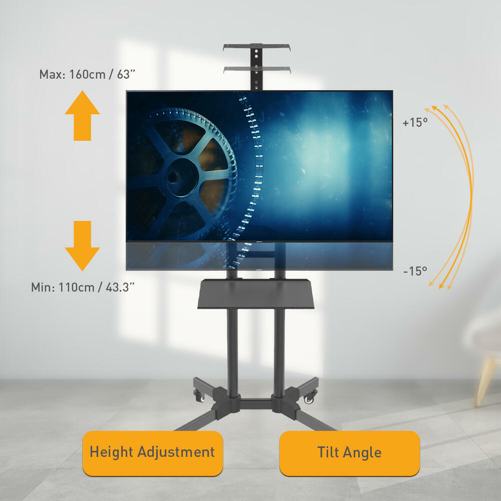 Universal Mobile TV Cart with Wheels for TV 37"70" Flat and Curved