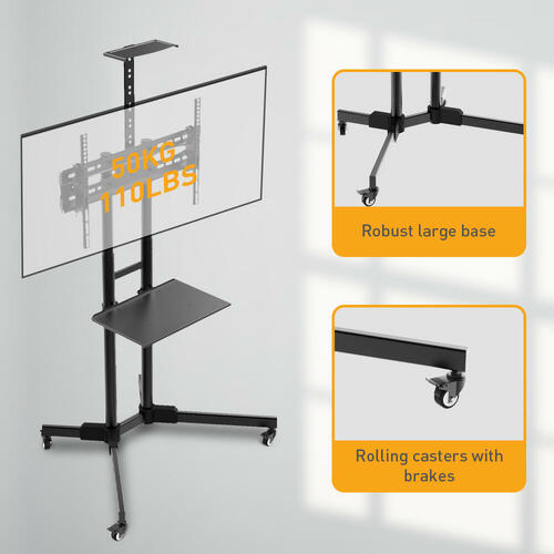 Universal Mobile TV Cart with Wheels for TV 37"70" Flat and Curved