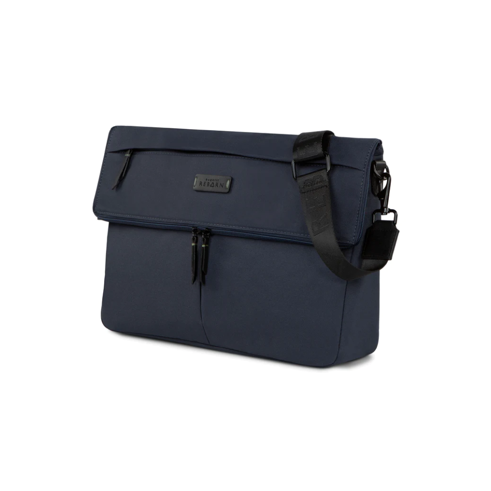 Bugatti Reborn Messenger Bag,(L) 8.5" x (H) 12" x (D) 4", Navy