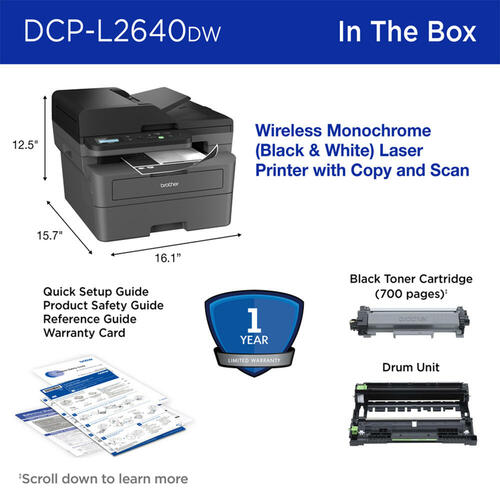 Brother DCPL2640DW imprimante laser multifonction monochrome compacte
