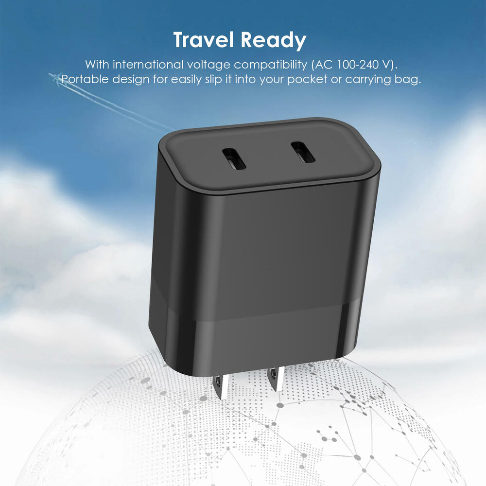 20W USB C Wall Charger, Dual Port PD 3.0 Type C Quick Charging Block ...