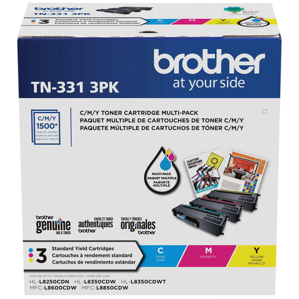 Brother TN3313PK Original Tri-Color Toner Cartridge Combo C/M/Y