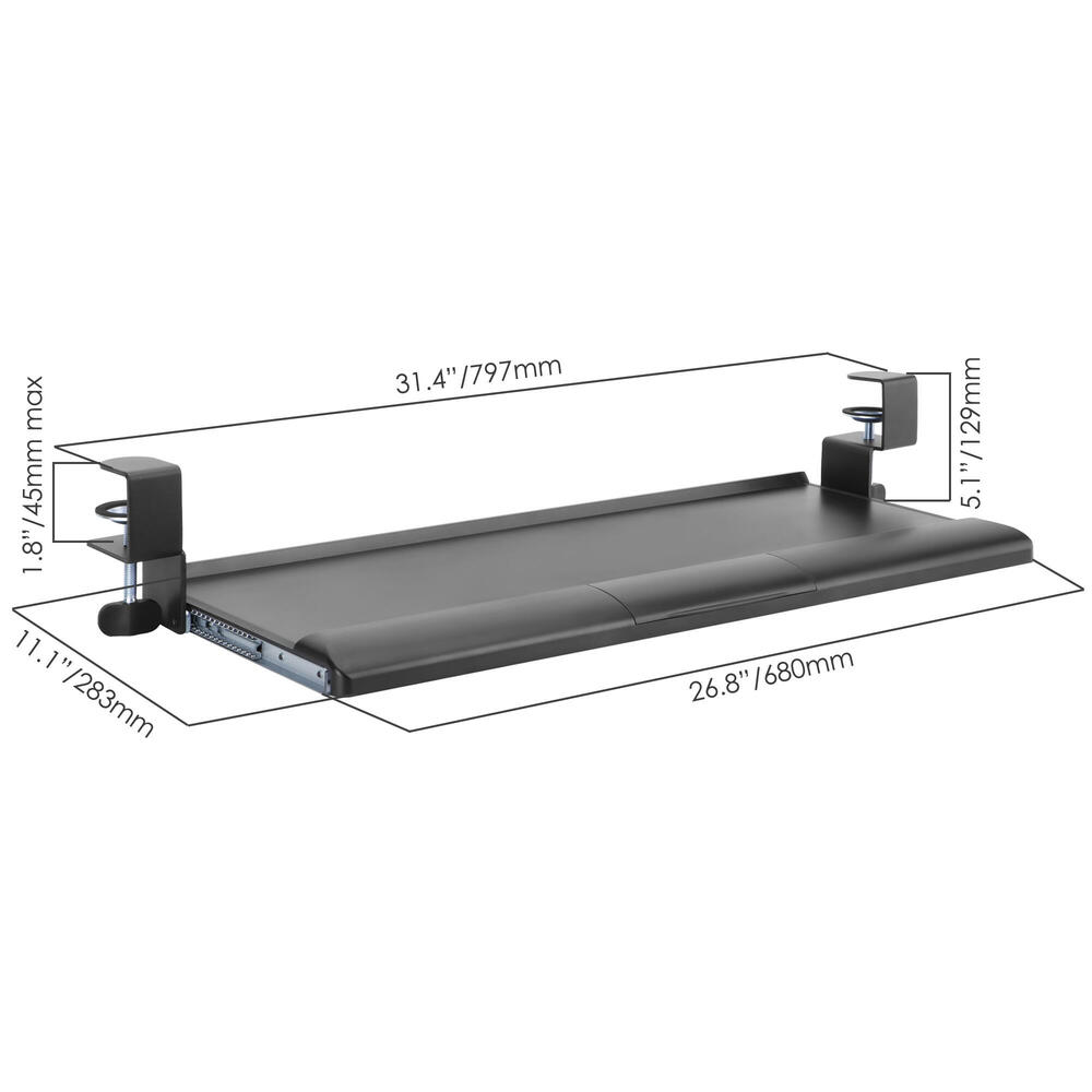 Tiroir Clavier Ergonomique Sous Bureau Duronic - Plateau Coulissant Pour Souris Et Clavier