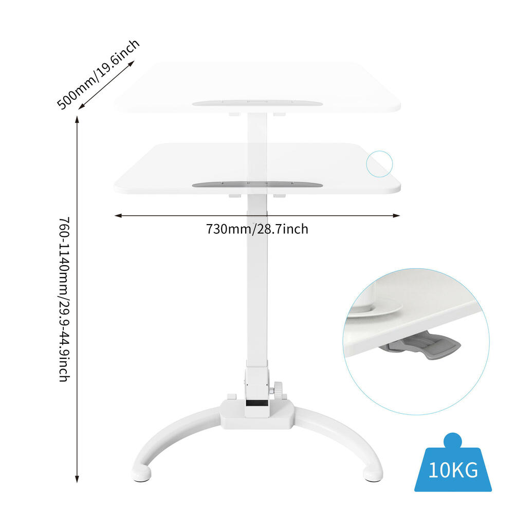 Height Adjustable Mobile Sit Stand Desk for Laptop - PrimeCables