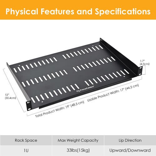 Universal Vented 1U Server Rack Shelf for 19