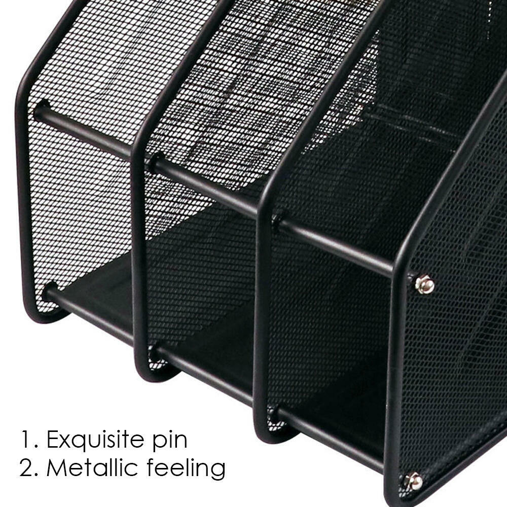 3-Tier Metal File Rack Organizer – Mesh Tray