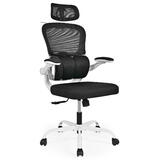 9683f Moustache MOFC 3LP BK Office Chairs Three Stage Lumbar Support Flip Up Armrest Mesh High Back Ergonomic Office Chair Mo
