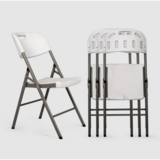medium plus 4879d 4Dock Cab FT003 DK Standing Desk Desk Converter 4 Pack White Folding Chairs Portable Seats with Durable Ste