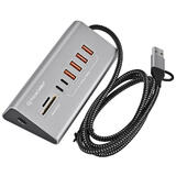 30569 PrimeCables Cab BS HU806 USB Hubs 8port USB3 2 Hub with Data card reader 