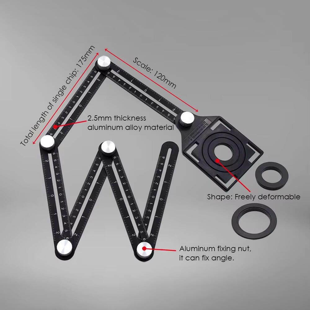 Hexagon Fold Ruler with Tile Hole Locator for Measuring Use - Crownman®