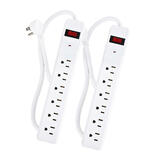 fa61c PrimeCables Cab H6A1 Power Strips and Surge Protectors 2 Pack 6 outlet power strip 2FT