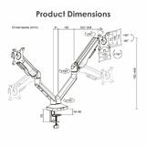 bace2 PrimeCables Cab LDT94 C024 BK Monitor Stand Monitor Arm Dual Screen Gas Spring 360 Desktop Mount for Most 17 35 