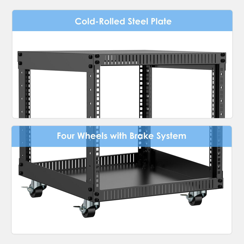 32U Mobile Open Frame Server Rack with Wheels - PrimeCables®