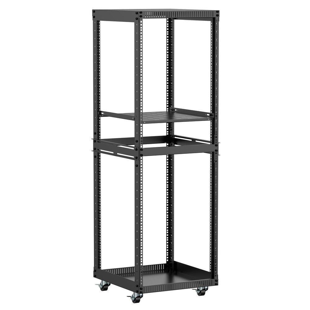 32U Mobile Open Frame Server Rack with Wheels - PrimeCables®