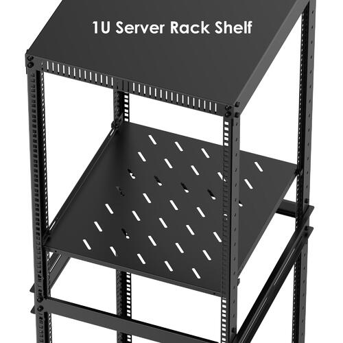 1U Server Rack Shelf - Universal Vented Fixed Board for 19