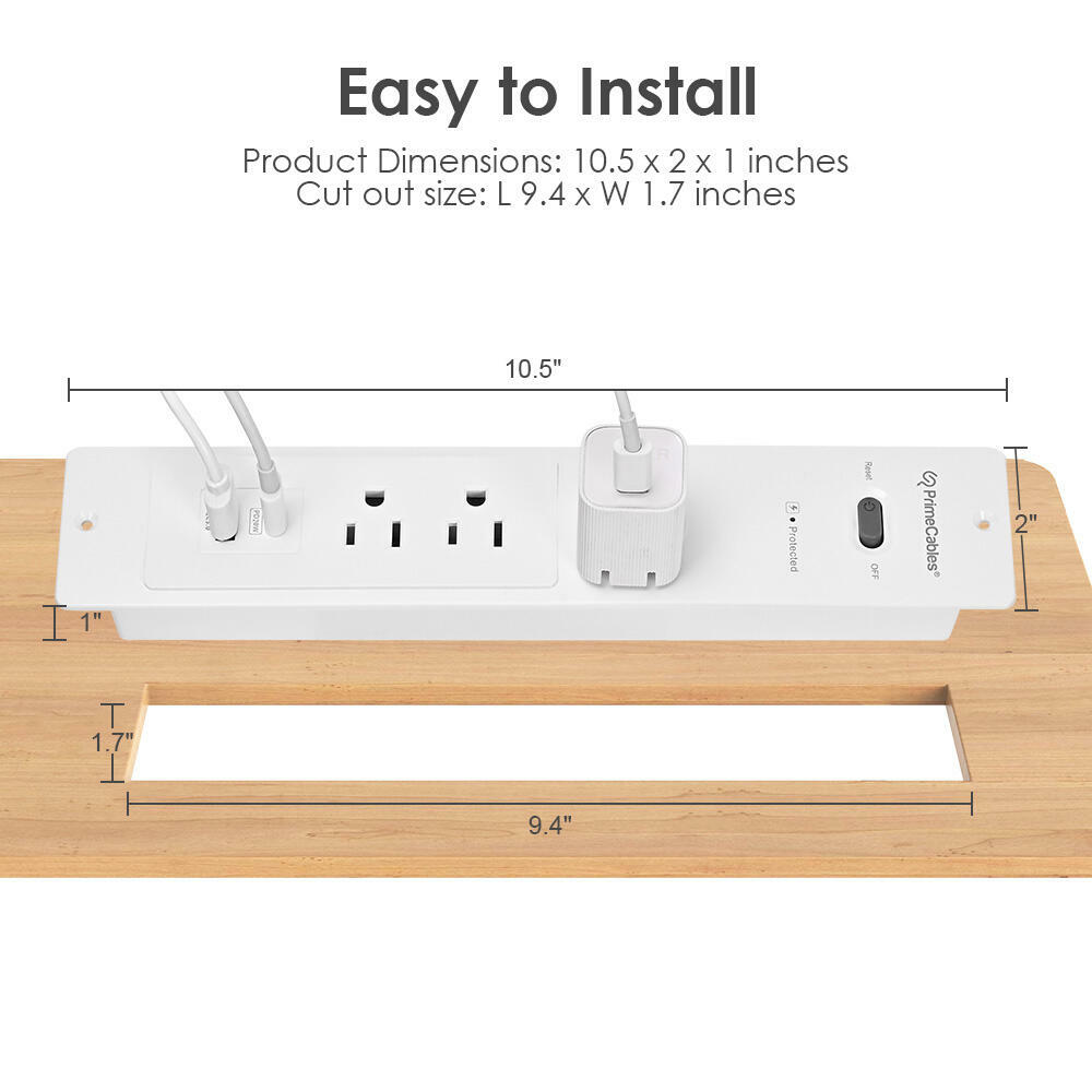 Recessed 3-Outlet PD20w Surge Protector Power Socket with 1 PD20W + 1 ...