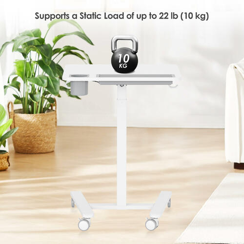 Mobile side desk - Pneumatic height adjustable side desk with drawer