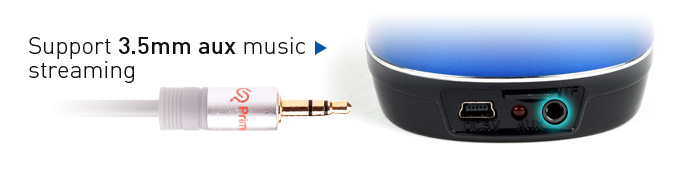 Support 3.5mm aux music streaming