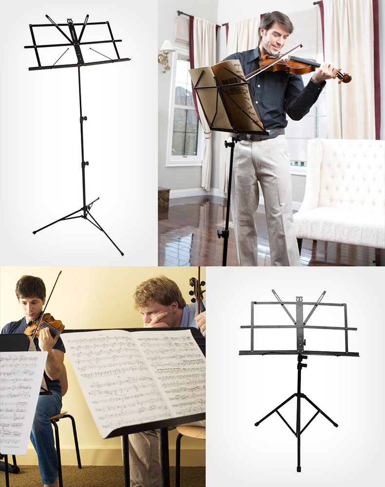 PrimeCables® On Stage Sheet Music Stand Adjustable Foldable with