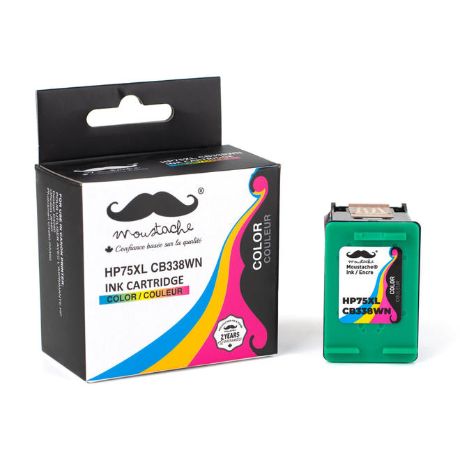 Moustache 75XL CB338WN DeskJet D4260 Remanufactured HP 75XL CB338WN Color Ink Cartridge High Yield Moustache