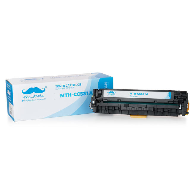 Moustache CC531C Color LaserJet CM2320FXI Compatible HP 304A CC531A Cyan Toner Cartridge Moustache