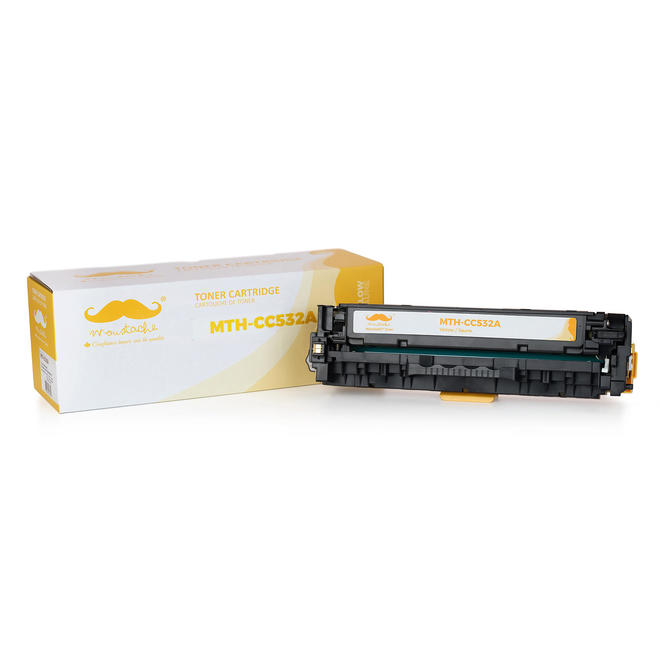 Moustache CC532Y Color LaserJet CM2320FXI Compatible HP 304A CC532A Yellow Toner Cartridge Moustache