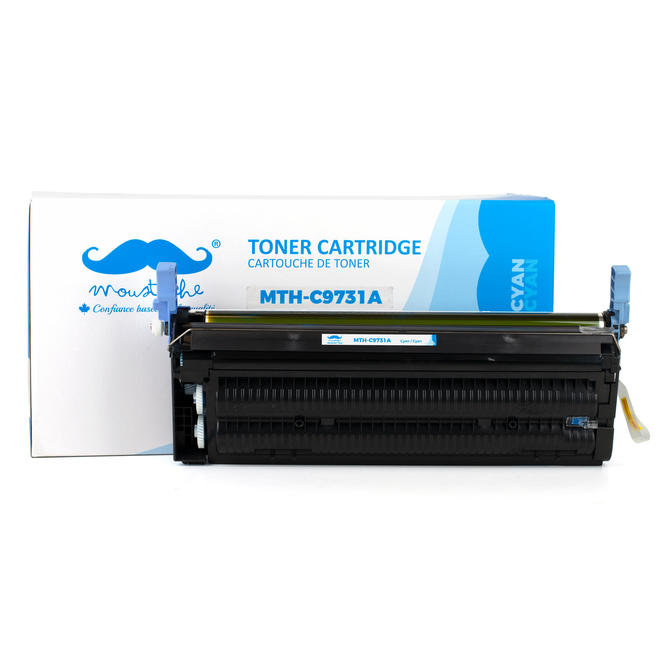 Moustache C9731F Color LaserJet 5500 Compatible HP 645A C9731A Cyan Toner Cartridge Moustache