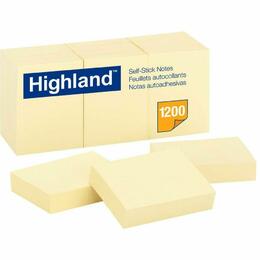 3M MMM6539YW Post it Self Stick Notes Flags 3M Highland Self Sticking Note 12 Pack