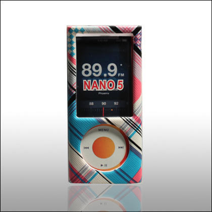 Burberry Style iPod Nano 5th Leather Case (Dark Blue)