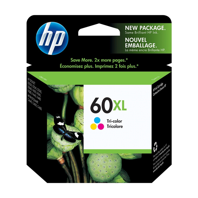 HP 60XL CC644WN OEM ENVY 100 HP 60XL CC644WN Original Tri color Ink Cartridge High Yield