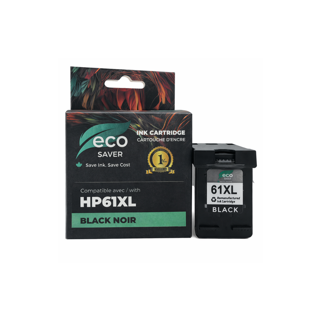 HP61XL BK Ecobox DeskJet 1000 Remanufactured HP 61XL CH563WN Black Ink Cartridge High Yield Economical Box