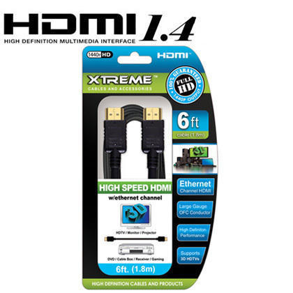 6 pieds Xtreme High Speed ​​HDMI Cable 3D