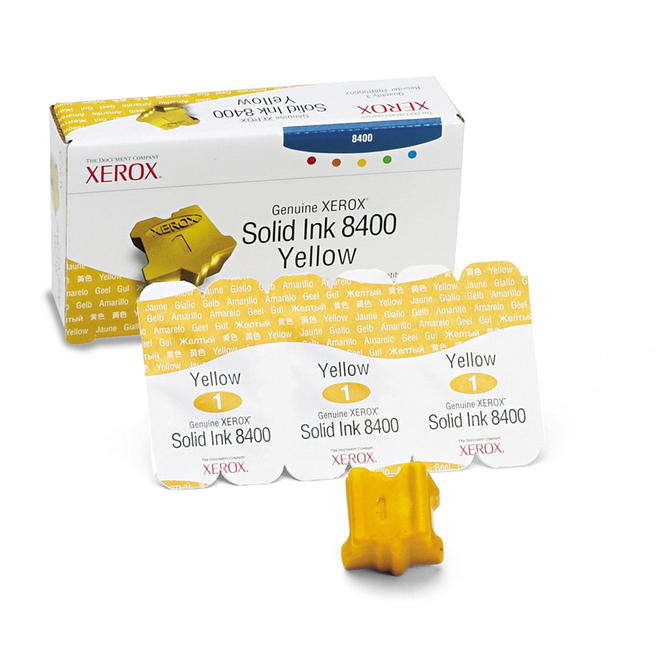 Xerox 108R00607 OEM Phaser 8400 Printer Xerox 108R00607 Original Yellow Ink Sticks 3 sticks