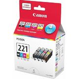 Canon CLI 221BK C M Y OEM PIXMA IP3600 Canon CLI 221 2946B017 Original Combo Set Ink Cartridge Black Cyan Magenta Yellow