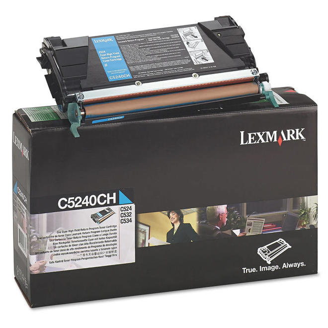 Lexmark C5240CH OEM C524 Lexmark C5240CH Original Cyan Return Program Toner Cartridge High Yield