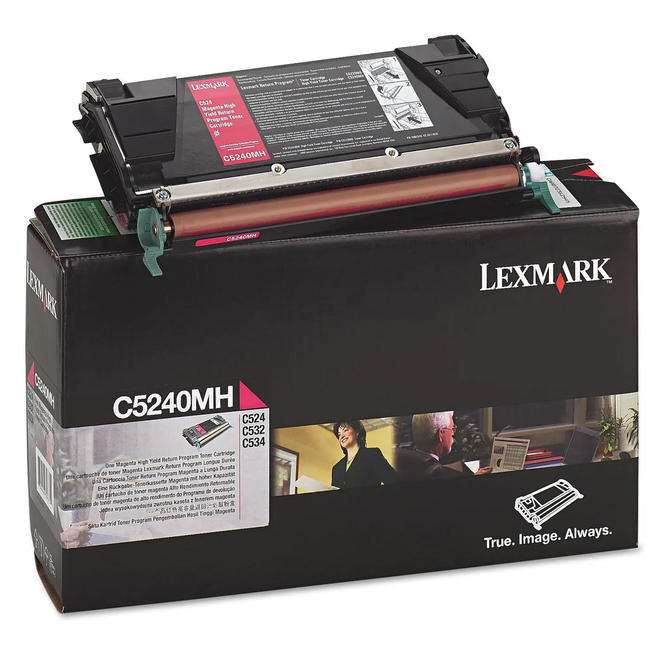 Lexmark C5240MH OEM C524 Lexmark C5240MH Original Magenta Return Program Toner Cartridge High Yield