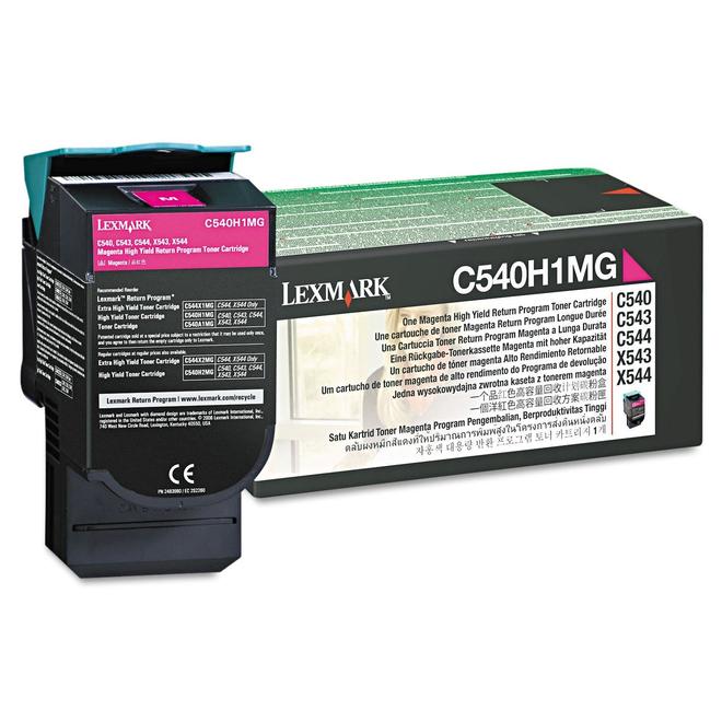 Lexmark C540H1MG OEM X543dn Lexmark C540H1MG Original Magenta Return Program Toner Cartridge High Yield
