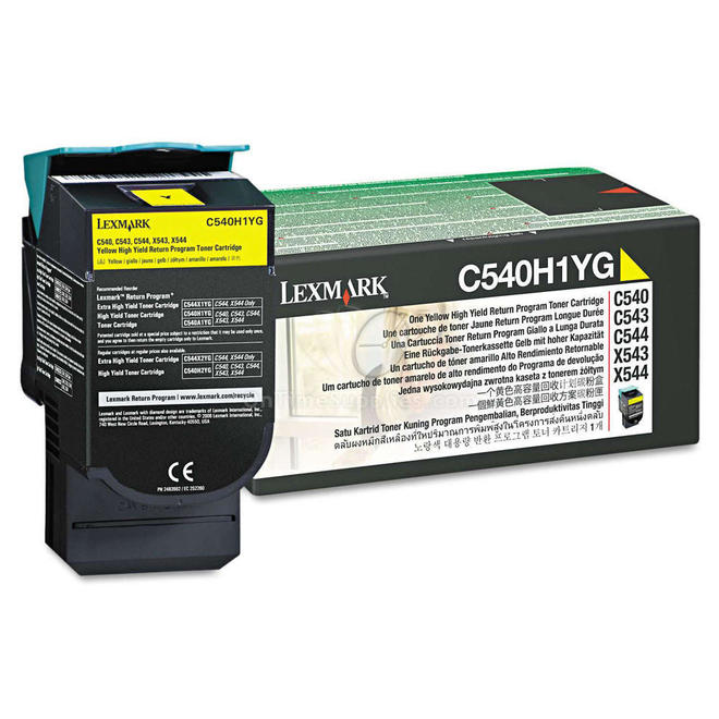Lexmark C540H1YG OEM X543dn Lexmark C540H1YG Original High Yield Yellow Return Program Toner Cartridge